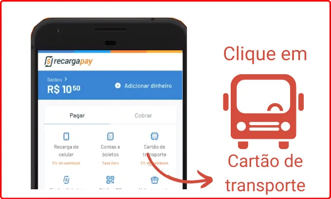 Clique em Cartao de transporte