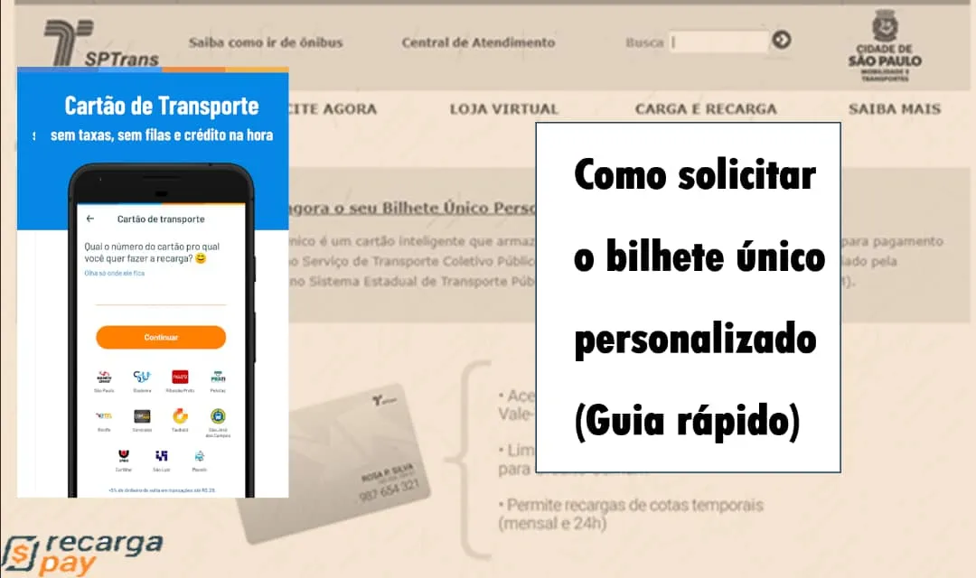 como solicitar bilhete unico personalizado
