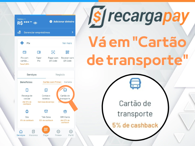 va na opção cartao de transporte