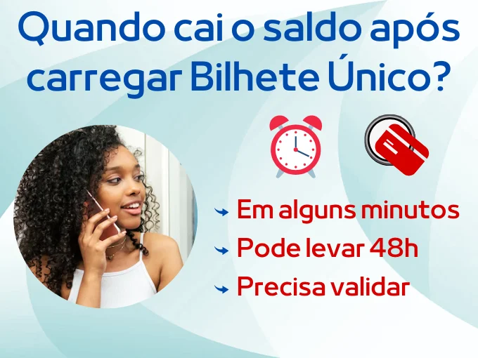 Quando cai o saldo após carregar Bilhete Único com cartão de débito?